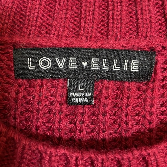 Burgundy Love Ellie Colorblock Sweater Large EUC - Picture 3 of 6